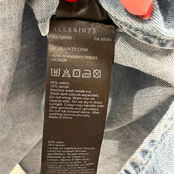 All Saints Remi Cold Shoulder Chambray Dress - Picture 11 of 13